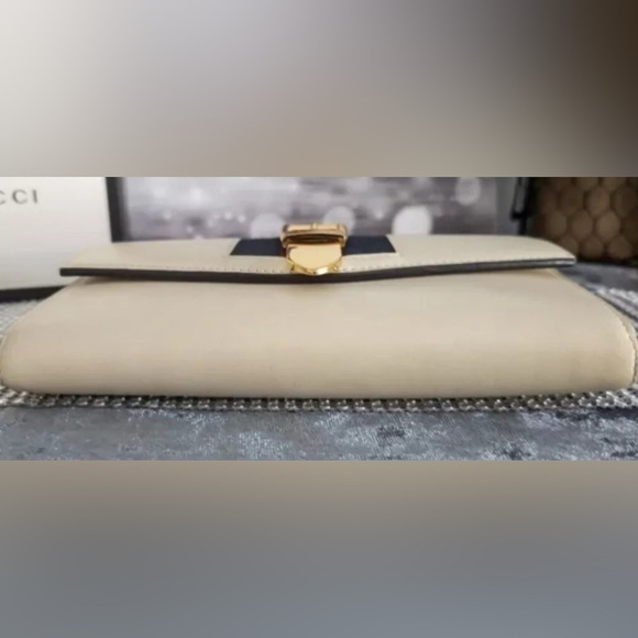 Gucci Sylvie Leather Webbed Long Wallet - Picture 6 of 15